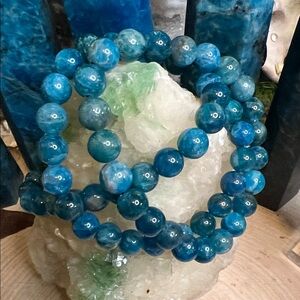 Blue Apatite Bracelet Appr. 8 mm